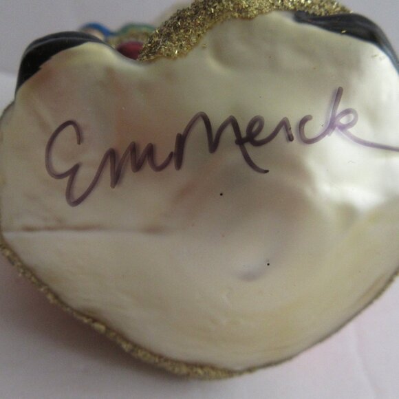 Inge Glas Christmas Ornament Yuletide Visitor Santa Signed Artist EM Merck 1997 - Picture 6 of 16